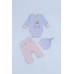 Комплект для новонароджених (боді+повзунки+шапочка) 56-62 Фламинго 433-071 - блакитний