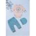 Комплект для новонародженого (боді довг.рук+штани+шапка) 3-6 Miniworld 16473 -м\'ятний