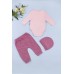Комплект для новонародженого (боді довг.рук+штани+шапка) 3-6 Miniworld 16355 -бузковий