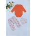 Комплект для новонародженого (боді довг.рук+штани+слинявчик) Miniworld 3-6 TO 16371 -помаранчевий