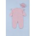 Комбінезон+пов\'язка для новонароджених 56-74 Caramell Car9248 -рожевий