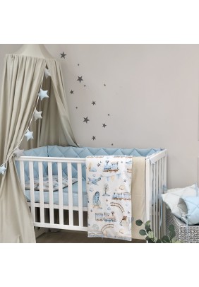 Постільний комплект Маленька Соня Baby Mix Паровозики 6од 0291559