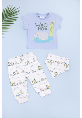 Комплект для новонародженого (футболка+штани+нагрудник) 62-86 Panolino PL17531