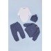 Комплект (боді довг.рук+светр+штани+шапка) в\'язка 3-9 BabyMy 4030 -синій