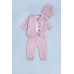 Комплект (боді довг.рук+кофта+штани+шапка) в\'язка 3-9 BabyMy 4034 -рожевий