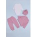 Комплект (боді довг.рук+штани+шапка) в\'язка 3-9 BabyMy 4034 -рожевий
