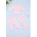 Комплект для новонародженного (кофта+повзунки+шапка+слинявчик) 56-62 ТО 3081-рожевий