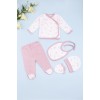 Комплект для новорожденного (кофта+ползунки+шапка+рукавички+слюнявчик) 56-62 ТО 6211-молочный