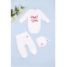 Комплект для новонароджених (боді+ползунки+шапка) 56-62 Фламинго 433-069 -молочний