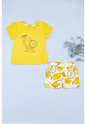 Комплект для дитини (футболка+шорти) 74-86 Фламинго 197-420 -жовтий - 