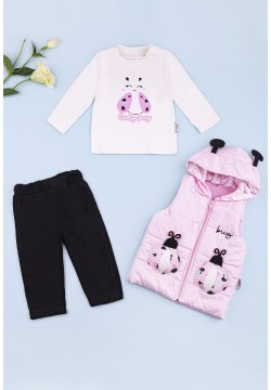 Комплект для дівчинки (жилет+штани+футболка довг.рук.) 6-18 TO 21320 -рожевий
