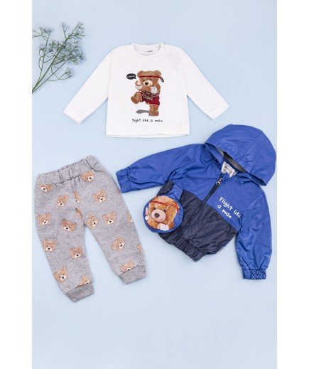 Комплект для хлопчика (вітровка+штани+футболка довг.рук.) 6-24 TO 50235 -синій