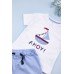Комплект для хлопчика (футболка+шорти) 74-86 Фламинго 458-023 -блакитний