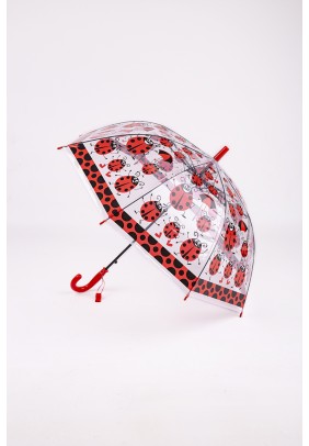 Зонт-трость детский прозрачный Fiaba К-207 -красный