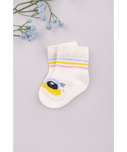 Шкарпетки для новонародженого 0-6 Bebelinna 15075-2 -молочний