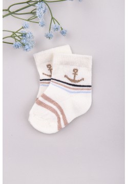Шкарпетки для новонароджених 0-6 Bebelinna 15075-1 -молочний