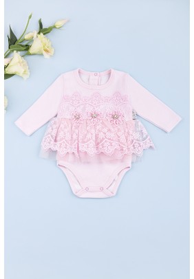 Боді-плаття для виписки 0-12 Mini born 25019 -рожевий