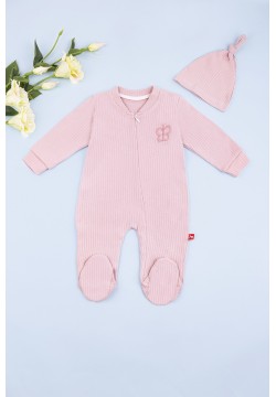 Комбінезон для дітей+шапка 6-18 Murat baby 7081-рожевий