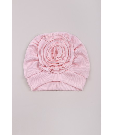 Шапочка-чалма з квіткою TwinsBaby 1514414 -рожевий