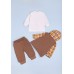 Комплект (футболка довг.рук.+кофта+штаныи  6-18 JNF Dar2023308 -коричневий