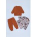 Комплект (футболка довг.рук.+кофта+штаныи  6-18 JNF Dar2023317 -коричневий