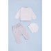 Комплект для новонародженого (льоля+повзунки+шапка) 56-62 Фламинго 605-016-молочний+сірий