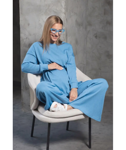 Костюм для вагітних (кофта+штани) S-М Dizhimama DJM-0233 -блакитний