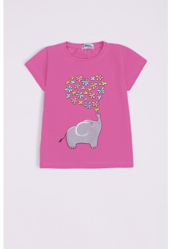 Футболка "Слон з квітами" дівчинка ТО WNG10478.1 рожевий