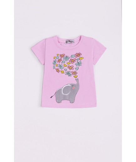 Футболка "Слон з квітами" дівчинка ТО WNG10478.0 світло-рожевий