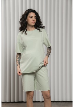 Костюм (футболка+шорти) Юла мама MIKAELA ST-24.013 зелений