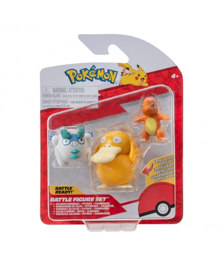Ігровий набір фігурок Pokemon W19 Чармандер, Галарський Дарумака, Псайдак PKW3598 Ігровий набір фігурок Pokemon W19 Чармандер, Галарський Дарумака, Псайдак PKW3598