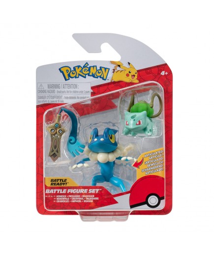 Ігровий набір фігурок Pokemon W19 Хонедж, Бульбазавр, Фрогадир PKW3599 Ігровий набір фігурок Pokemon W19 Хонедж, Бульбазавр, Фрогадир PKW3599