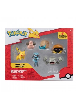 Ігровий набір фігурок Pokemon W7 Пікачу, Клеффа, Ріолу, Геодуд, Оманайт, Кабуто