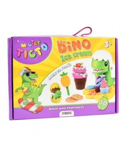Набір для ліплення Strateg Містер тісто Dino Ice Cream 41024 Набір для ліплення Strateg Містер тісто Dino Ice Cream 41024