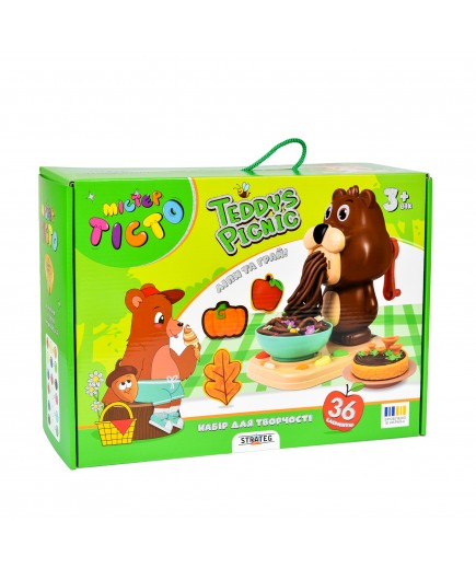 Набір для ліплення Strateg Містер тісто Teddy's Picnic 41033 Набір для ліплення Strateg Містер тісто Teddy's Picnic 41033