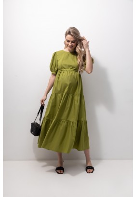 Сукня для вагітних і годування S-XL Юла мама PARIS DR-22.131 -зелений - 