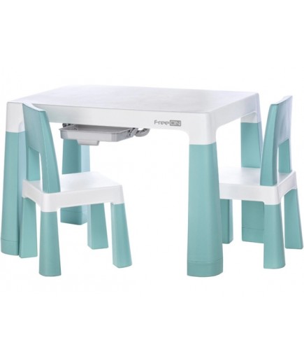 Комплект стіл+2 стільця FreeON Neo White-Mint 46637