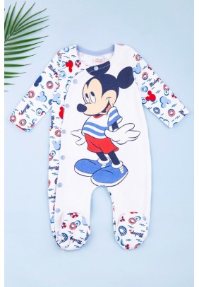 Комбінезон для новонароджених 56-68 Disney Mickey MC15472 - білий/голубий - 
