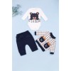 Комплект дитячий (боді+штани+кофта) Pakel 0-9 TO AVK0163 - синій