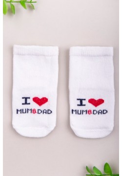 Шкарпетки "Я люблю маму і тата" 0-6 Twins Baby 1416