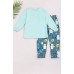 Піжама (футболка+штани) 98-116 Фламинго 329-033-зелений