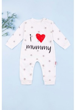 Комбінезон дитячий "I love mummy" Murat Baby 3-12 ТО AVK7494-1 - молочний