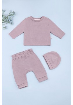Комплект для новорожденных (кофта+штаны+шапка) 56-74 For my baby  226143 -серый