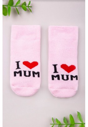 Носки "I love mam" 0-1 Sulun 147 -розовый