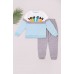Піжама (футболка+штани) 92-116 Pikidor 0027-Сірий/блакитний