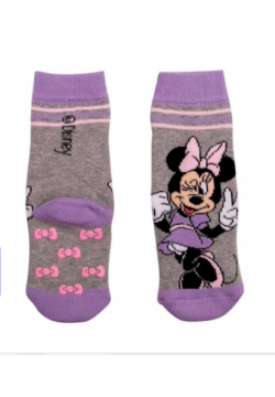 Шкарпетки з гальмами Minnie Disney 1шт MN17068-Сірий/бузковий