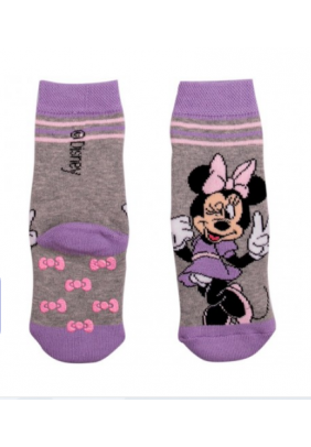 Носки с тормозами Minnie Disney 1шт MN17068-Серый/сиреневый