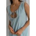 Нічна сорочка для вагітних та годування XS-XL Мамин Дім Simple 24126-Блакитний 
