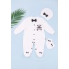Комплект для новонародженого (комбінезон+шапка+рукавички) Ведмедик 56-68 ТО 1080 - молочний