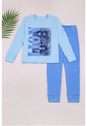 Піжама (футболка+штани) 122-128 Фламинго 249-212 -блакитний